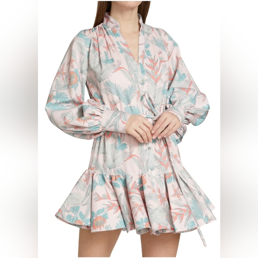 NO PISE LA GRAMA-LA SELVA DRESS JARDIN TROPICAL ROSADO SIZE 4 NWT